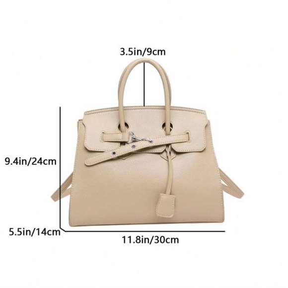 Elegant Designer Style Tan Fashion Handbag - Picture 4 of 6